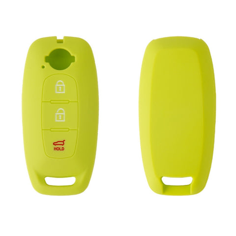 For 2023 Nissan Altima 2pcs Three-Button Key Silicone Protective Case, Black, Red, Rose Red, Pink, Blue, Apple Green, Orange, Sea Blue, Purple, Luminous Blue, Luminous Green, White