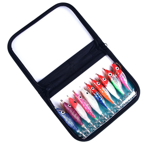 HENGJIA SJB012 Night Light Simulation Shrimp Squid Needle Sea Fishing Fake Bait, SJB012 (10 Colors Bagged)