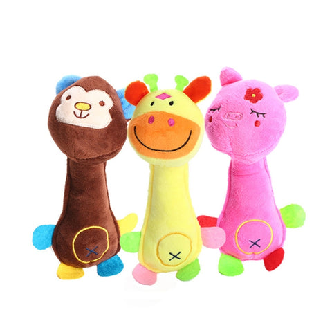 Dog Toys Plush Sound Toys Bite Resistant Teething Dog Supplies, Monkey, Pig, Deer