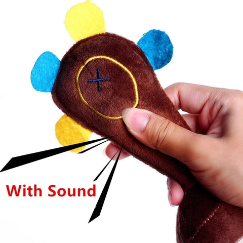 Dog Toys Plush Sound Toys Bite Resistant Teething Dog Supplies, Monkey, Pig, Deer