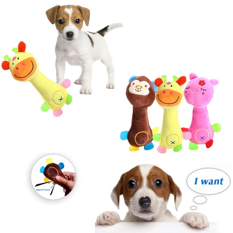 Dog Toys Plush Sound Toys Bite Resistant Teething Dog Supplies, Monkey, Pig, Deer