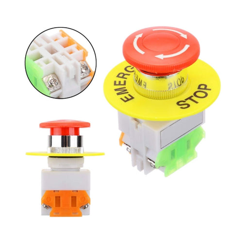 2pcs LAY37-11ZS Elevator Emergency Stop Mushroom Head Button, LAY37-11ZS