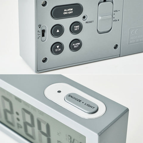 8890H Multifunctional Photosensitive Bedside Small Alarm Clock LCD Screen Digital Clock