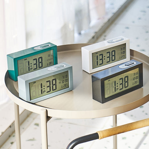 8890H Multifunctional Photosensitive Bedside Small Alarm Clock LCD Screen Digital Clock