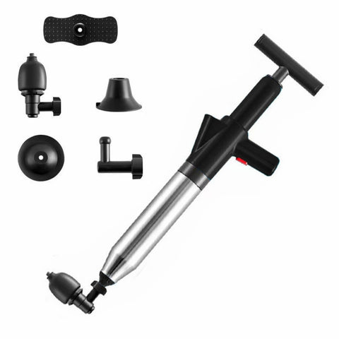 Toilet Pipe Dredger Toilet Sewer Floor Drain Clogged Household High Pressure Pneumatic Tool, HX28 (Green), HX28 (White), HX28 (Gray), HX28 (Black)