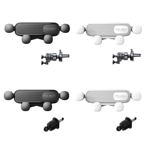 S03 Vehicle Air Outlet Gravity Navigation Mobile Phone Holder, Black Eagle Mouth, White Eagle Mouth, Black Spiral Clip, White Spiral Clip