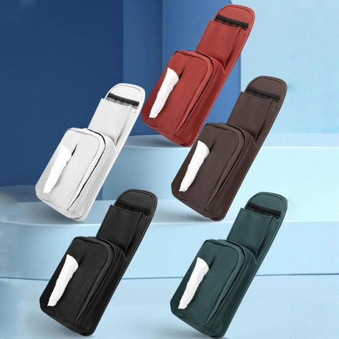 Car Seat Side Storage Pocket Hanging Leather Tissue Holder