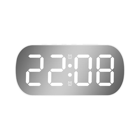 6637 LED Digital Display Temperature Electronic Clock Desktop Mirror Alarm Clock