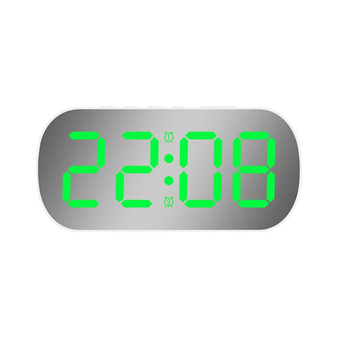 6637 LED Digital Display Temperature Electronic Clock Desktop Mirror Alarm Clock