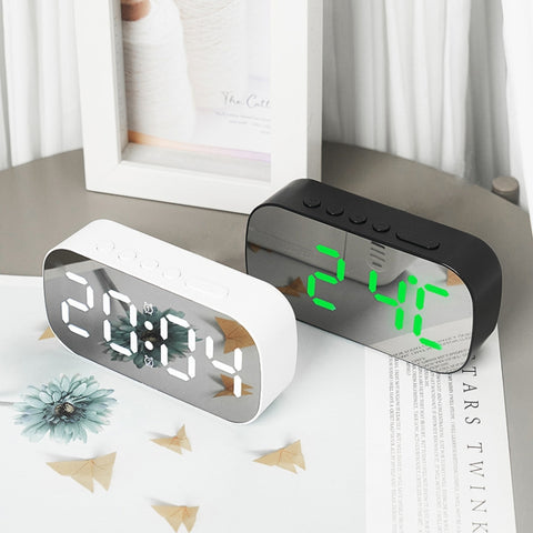 6637 LED Digital Display Temperature Electronic Clock Desktop Mirror Alarm Clock