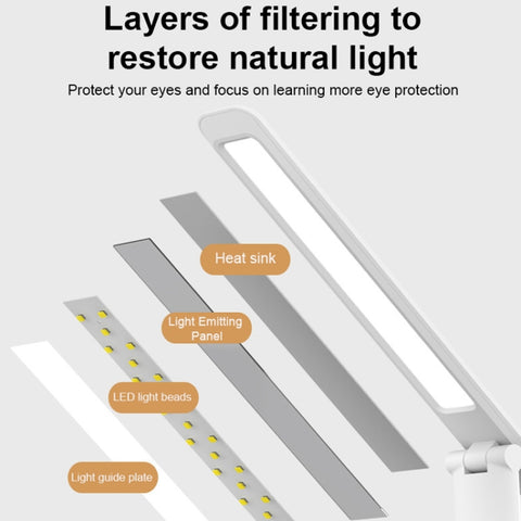 LED Intelligent Digital Display Foldable Desk Lamp, Style:, USB Straight Plug, Charging 2000mAh, Charging 3200mAh, Double Head USB Straight Plug, Double Head Charging 2000mAh, Double Head Charging 3200mAh