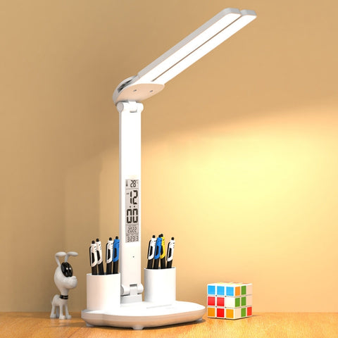 LED Intelligent Digital Display Foldable Desk Lamp, Style:, USB Straight Plug, Charging 2000mAh, Charging 3200mAh, Double Head USB Straight Plug, Double Head Charging 2000mAh, Double Head Charging 3200mAh