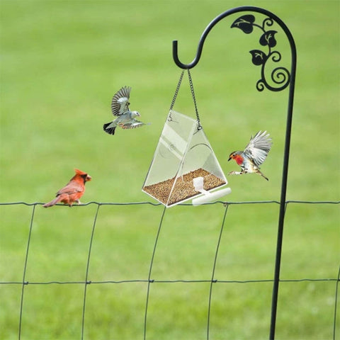 Acrylic Bird Cage Transparent Pet Box Triangle Bird Feeder, Triangle