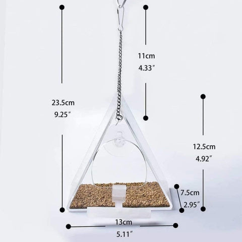 Acrylic Bird Cage Transparent Pet Box Triangle Bird Feeder, Triangle