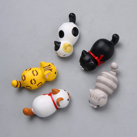 Cute Cartoon Cat 3D Fridge Magnet Mobile Phone Case Material, White Scarf Cat, Gray Striped Cat, Money Pattern Cat, 3 -color Cat