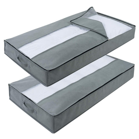 Non-Woven Quilt Storage Bag Home Dustproof Finishing Bag Moving Packing Bag 100 x 50 x 15cm, Light Gray, Deep Gray, Black