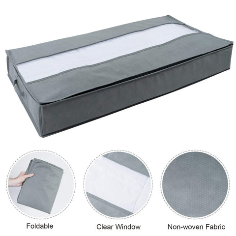 Non-Woven Quilt Storage Bag Home Dustproof Finishing Bag Moving Packing Bag 100 x 50 x 15cm, Light Gray, Deep Gray, Black