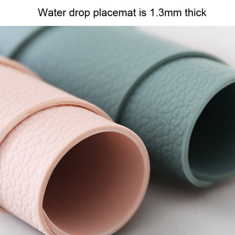 10pcs Teardrop-Shaped Silicone Table Insulation Mat Leather Textured Kitchen Cup And Pot Mat, Coaster(Green), Coaster(Blue), Coaster(Gray), Coaster(Red), Coaster(Pink)