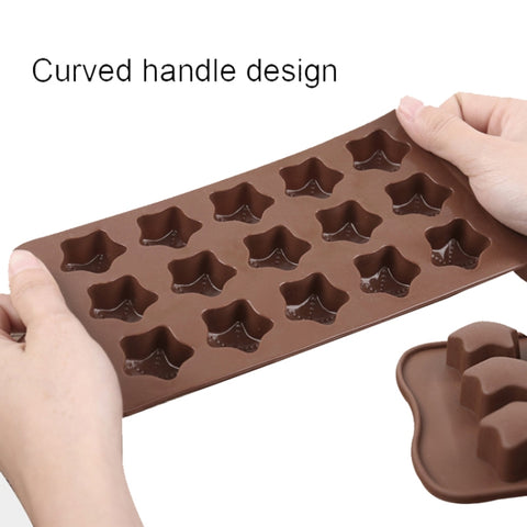 2pcs Silicone Chocolate Mold Jelly Christmas Candy Cake Mould, Style:, Gift Box, Shell, Star, Heart To Heart