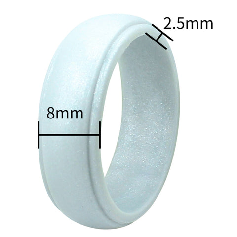 SH800-140 8mm Wide Curved Radian Step Silicone Ring, No.13, No.14