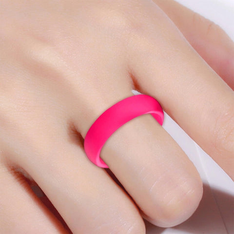 SH100 5.7mm Wide Silicone Ring Glitter Couple Ring, No.4, No.5, No.6, No.7