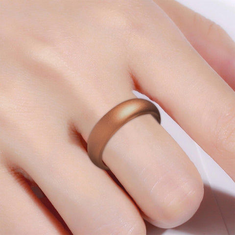 SH100 5.7mm Wide Silicone Ring Glitter Couple Ring, No.8, No.9, No.10