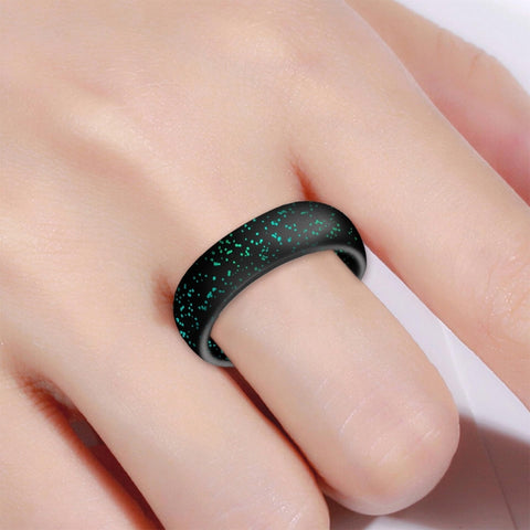 SH100 5.7mm Wide Silicone Ring Glitter Couple Ring, No.8, No.9, No.10