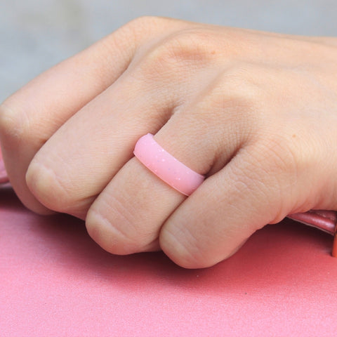SH100 5.7mm Wide Silicone Ring Glitter Couple Ring, No.4, No.5, No.6, No.7
