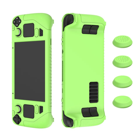 For Steam Deck Game Controller Soft Silicone Protective Cover Case With 4pcs Key Cap, SD001 (Black), SD001 (Red), SD001 (Luminous Blue), SD001 (Luminous Green)