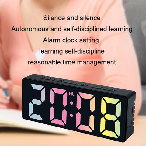 3806C LED Electronic Home Living Room Desktop Clock Perpetual Calendar Digital Tabletop Clock, Colorful