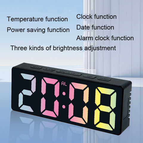3806C LED Electronic Home Living Room Desktop Clock Perpetual Calendar Digital Tabletop Clock, Colorful