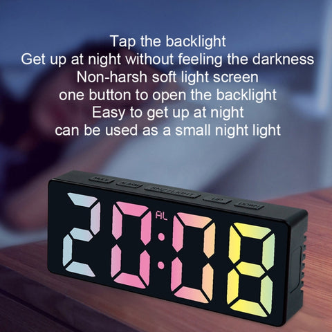 3806C LED Electronic Home Living Room Desktop Clock Perpetual Calendar Digital Tabletop Clock, Colorful