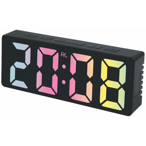 3806C LED Electronic Home Living Room Desktop Clock Perpetual Calendar Digital Tabletop Clock, Colorful