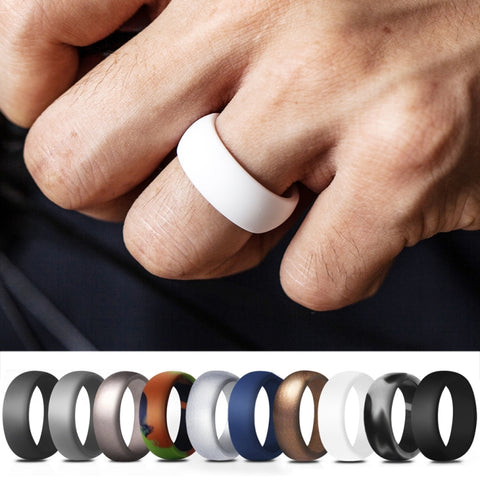 SiR013 8.7mm Curved Outdoor Sports Silicone Ring, No.7, No.8, No.9, No.10