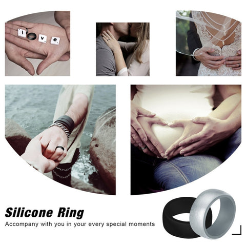 SiR013 8.7mm Curved Outdoor Sports Silicone Ring, No.7, No.8, No.9, No.10