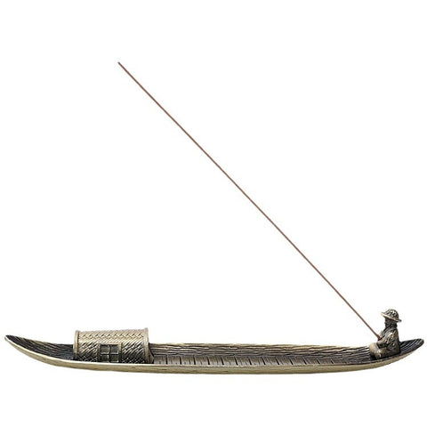 Fisherman Incense Stick Holder Insence Burner Ash Catcher Insense Stand, Fisherman, Bamboo Raft