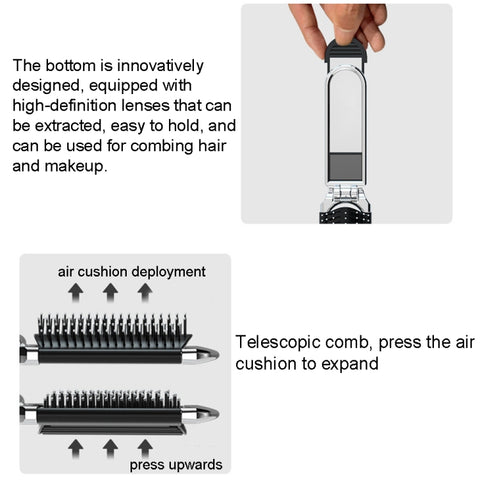 2 in 1 Massage Air Cushion Comb Mirror Integrated Comb Portable Folding Comb, Comb Mirror