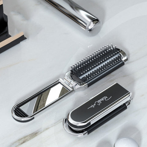 2 in 1 Massage Air Cushion Comb Mirror Integrated Comb Portable Folding Comb, Comb Mirror