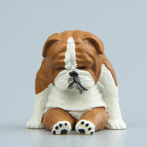 Warm Series Sitting Sleepy Zoo Figure Fridge Magnets, Fat Cat, Hedgehog, Brown Bear, Pug dog