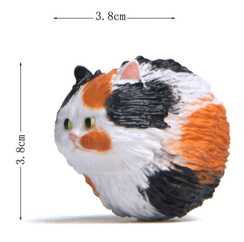 Round Little Tiger Cat Keychain Cartoon Key Ring Ornament, Coffee White, Yellow White, Gray, White, 3 Color, Black