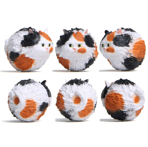 Round Little Tiger Cat Keychain Cartoon Key Ring Ornament, Coffee White, Yellow White, Gray, White, 3 Color, Black