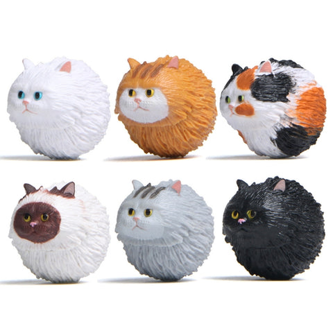 Round Little Tiger Cat Keychain Cartoon Key Ring Ornament, Coffee White, Yellow White, Gray, White, 3 Color, Black