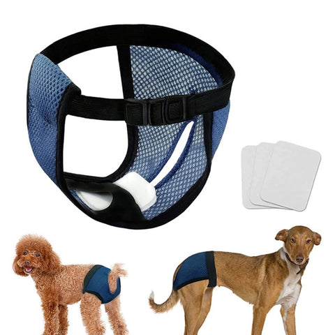 Breathable Dog Physiological Pants Menstrual Pants Anti-harassment Sanitary Pants, Blue S: 24-32cm, Blue M: 35-43cm, Blue L: 40-49cm, Blue XL: 50-59cm, Black S: 24-32cm, Black M: 35-43cm, Black L: 40-49cm, Black XL: 50-59cm