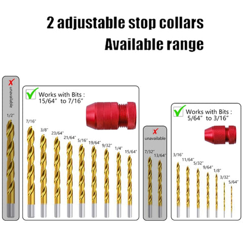 Adjustable Bit Stop Locator Drilling Aid Tool, Type  2-5, Type 6-11