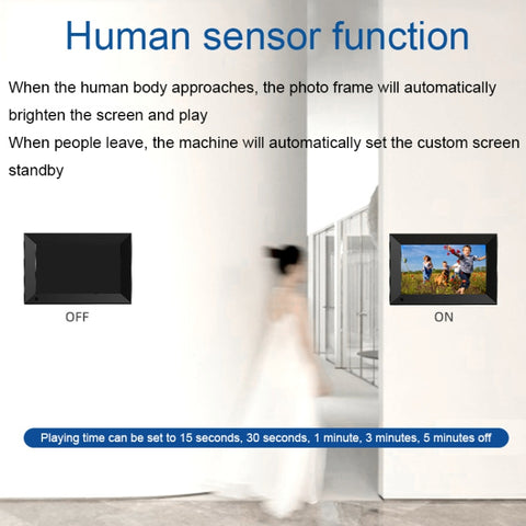 JT101F-C01 10.1-Inch Smart Touch Electronic Photo Frame With Human Sensor Function, US Plug, 10.1-Inch