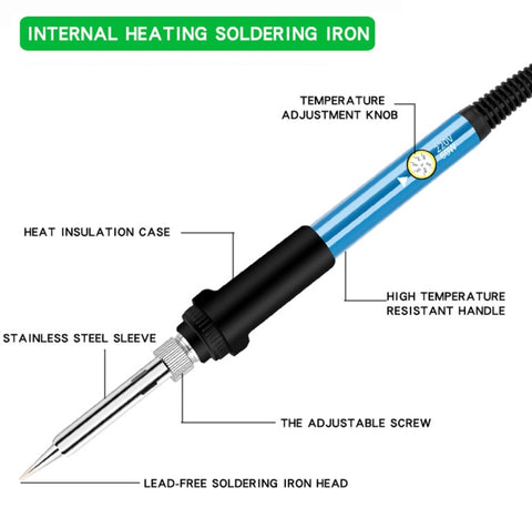15 In 1 60W 806 Adjustable Temperature Internal Heat Soldering Iron Set, 220V UK Plug, 220V EU Plug, 110V US Plug, 220V AU Plug