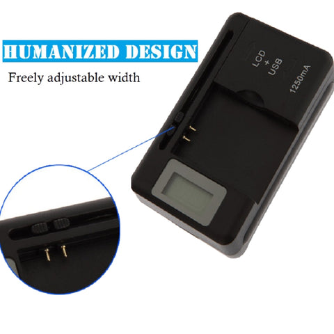 SS-5 Universal Cell Phone Battery Charger With USB Output & LCD Display, US Plug, 600A/1250mA