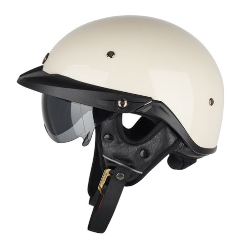SOMAN Motorcycle Half Helmet Adjustable Helmet With Inner Mirror, S, M, L, XL, XXL
