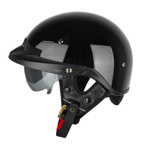 SOMAN Motorcycle Half Helmet Adjustable Helmet With Inner Mirror, S, M, L, XL, XXL
