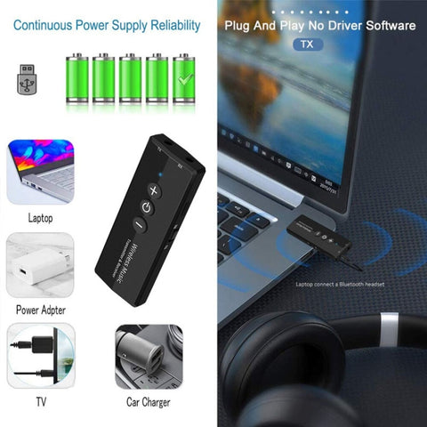 3 In 1 Bluetooth 5.0 Adapter TV Computer Wireless Audio Receiving Transmitter, ZF-360